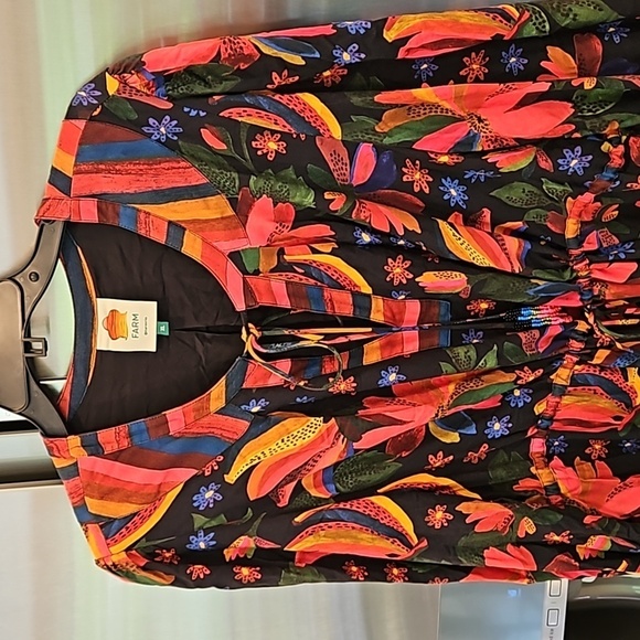 💕FARM RIO💕 Black Banana Sky Lenzing Ecovera Mini Dress XL - Picture 8 of 16